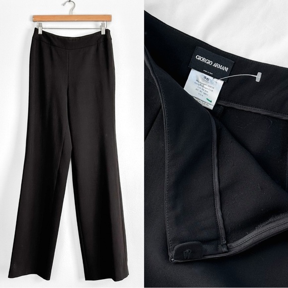 Giorgio Armani Pants - Giorgio Armani Women's Black Wool High Waist Dress Pants Italy size 36 or 4